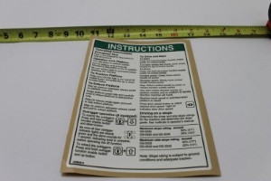 Genie Lift Part # 228928GT - DECAL,OP INST,PCON,GS-32,ANSI, EA