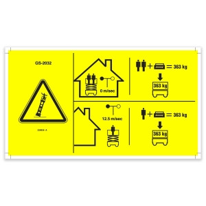 Genie Lift Part # 228936GT - DECAL,SYM MAX CAP 363 KG,CE, EA