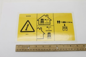 Genie Lift Part # 228938GT - DECAL,SYM MAX CAP 544 KG,CE, EA