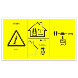 Genie Lift Part # 228938GT - DECAL,SYM MAX CAP 544 KG,CE, EA