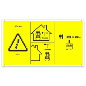 Genie Lift Part # 228939GT - DECAL,SYM MAX CAP 454 KG,CE, EA