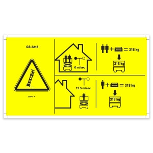 Genie Lift Part # 228940GT - DECAL,SYM MAX CAP 318 KG,CE, EA