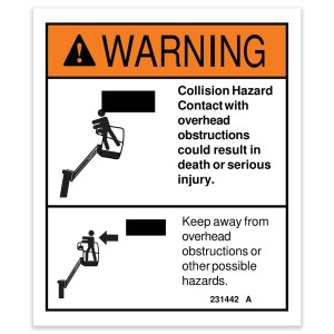 Genie Lift Part # 231442GT - DECAL,DANGER,COLLISION HAZ, EA