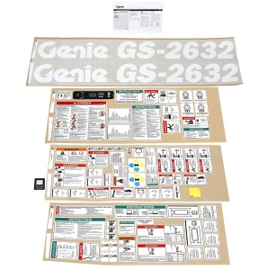 Genie Lift Part # 233279GT - DECAL KIT,2632 COMP,WRD,ANSI, EA