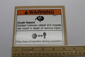 Genie Lift Part # 237598GT - DECAL BODY CRUSH ROLLING MACHINE, EA