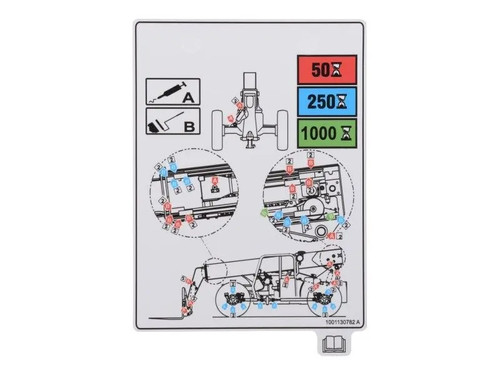 JLG Part # 1001130782 | DECAL,LUBRICATION CHART, EA