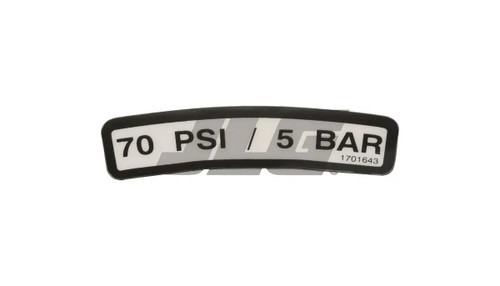 JLG Part # 1701643 | DECAL, TIRE PRESSURE, EA