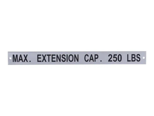 JLG Part # 3251852 | NAMEPLATE, EXT CAP 250LBS, EA