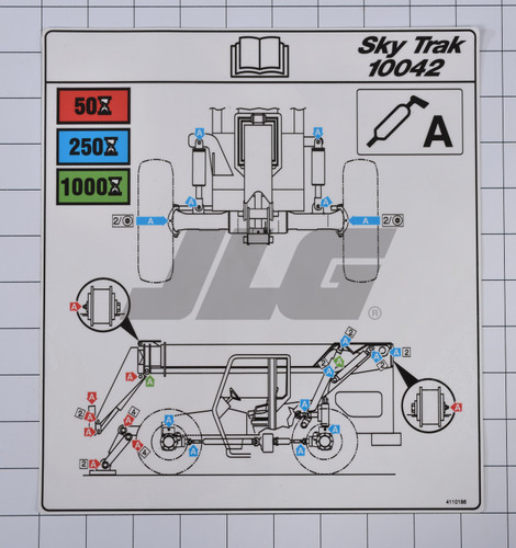 JLG Part # 4110186 | LUBRICATION CHART, EA