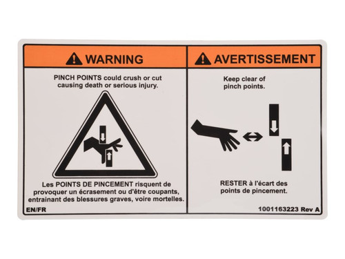 JLG Part # 1001163223 | DECAL,PINCH POINT (CAN), EA