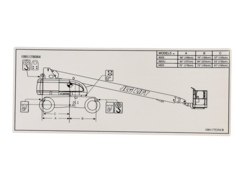 JLG Part # 1001175354 | DECAL,LIFT DIAGRAM, EA