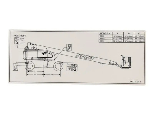 JLG Part # 1001175354 | DECAL,LIFT DIAGRAM, EA