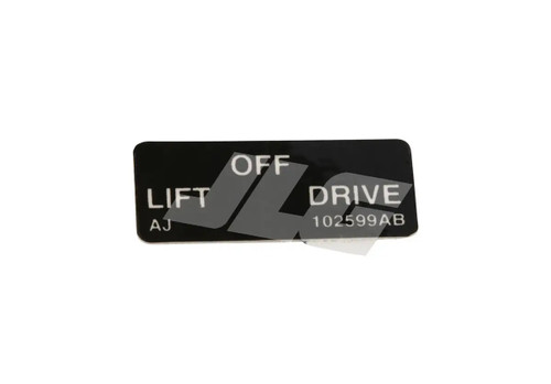 JLG Part # SJ102599 | SJ-LIFT/DRIVE LABEL, EA