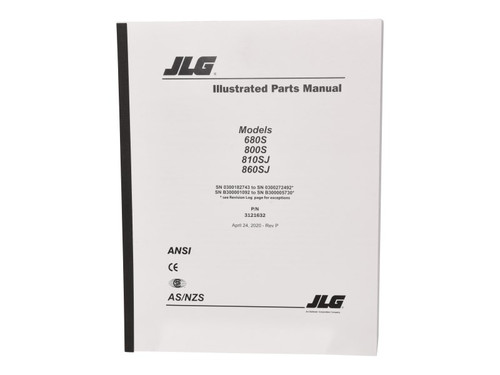 JLG Part # 3121632 | MNL,800S GBL PARTS, EA