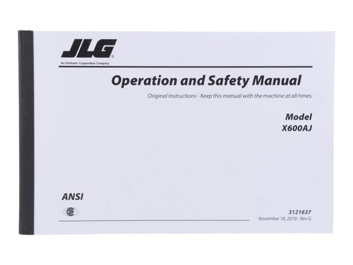 JLG Part # 3121637 | MNL, X600AJ OPER/SAFETY, EA