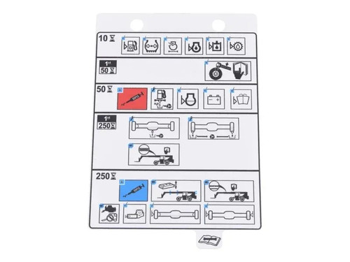 JLG Part # 1001171297 | DECAL,MAINTENANCE CHART, EA