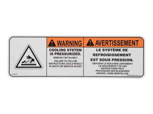 JLG Part # 1001163323 | DECAL,WARNING HOT FLUID (CAN), EA