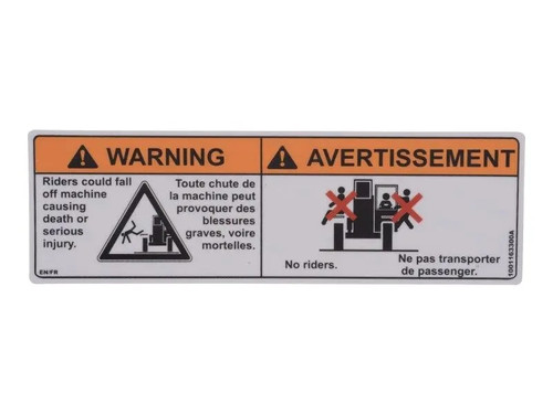 JLG Part # 1001163300 | DECAL,NO RIDERS, EA