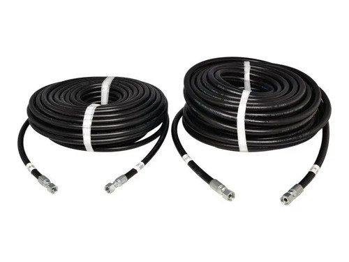 The JLG Boom Hose Service Kit Part #1001187501 displayed neatly arranged, showing all hydraulic hoses and fittings included for maintenance of compatible boom lifts.