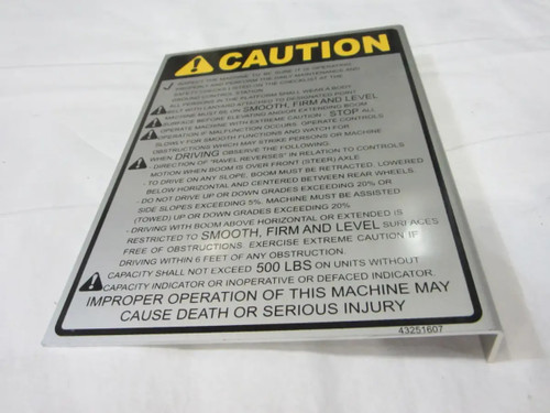JLG Part # 3251607 | CAUTION (60HT,50HT/40HTW 2:1), EA
