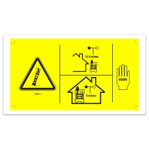 Genie Lift Part # 230805GT - DECAL,DANGER,MAN FRC, GS2669, EA