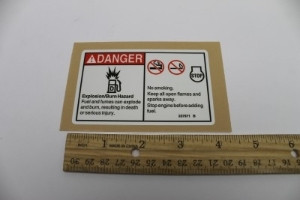 Genie Lift Part # 237971GT - DECAL,DANGER,EXPLOSION/BURN,DIESEL FUELING, EA