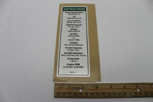 Genie Lift Part # 822131GT - DECAL,ENGINE SPEC, D2.9, EA