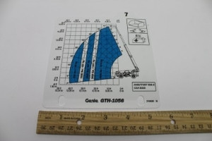 Genie Lift Part # 215630GT - LOAD CHART, GTH-1056, 6-7, EA