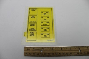 Genie Lift Part # 111878GT - DECAL, FUSE AND RELAY TME27, EA