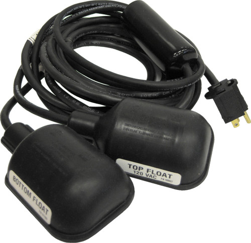 Double mechanical float switch, 120V. 
UL/CUL listed. 
Adjustable pumping ranges 3” to 48”. 
Float housings made from rugged polypropylene with 14 Gauge 20’ cords.