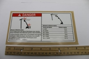 Genie Lift Part # 114390FRGT - DECAL,DANGER,ELECT HAZARD, EA