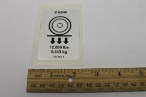 Genie Lift Part # 1257658GT - DECAL,WHEEL LOAD,Z62, EA