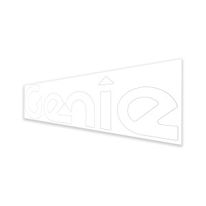 Genie Lift Part # 1257994GT - DECAL, GENIE, T4i FBG ENG COVER, WHITE, 844D, EA