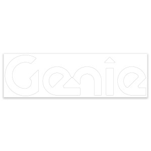 Genie Lift Part # 1257994GT - DECAL, GENIE, T4i FBG ENG COVER, WHITE, 844D, EA