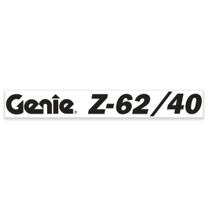 Genie Lift Part # 1258007GT - DECAL, COSMETIC, Z-62/40 GENIE BLACK, EA