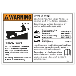 Genie Lift Part # 1258616GT - DECAL, WORD, SLOPE RATING, Z62, EA