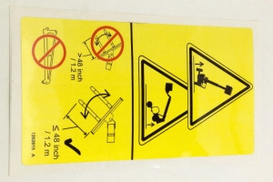 Genie Lift Part # 1262615GT - DECAL,WARN,SWG OVERTURN SYM, EA