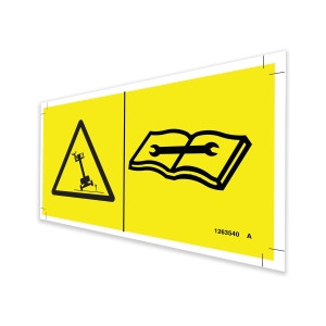 Genie Lift Part # 1263540GT - DECAL, TIP OVER HAZARD, EA