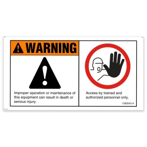 Genie Lift Part # 1263543GT - DECAL, WARNING, IMPROPER OPERATION, EA