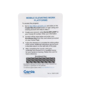 Genie Lift Part # 160674CARDGT - GIFTCARD, LIFT PRO AWP ONLINE, EA