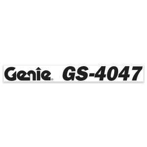 Genie Lift Part # 230620GT - DECAL,COSMETIC,GS-4047, EA