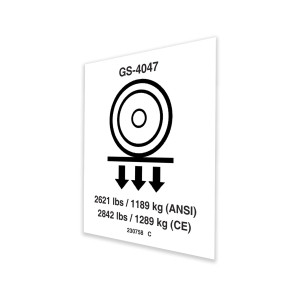 Genie Lift Part # 230758GT - DECAL,LABEL,WHEEL LOAD,GS-4047, EA