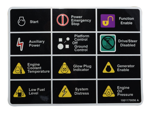 JLG Part # 1001170056 | DECAL,LEGEND MTB, EA