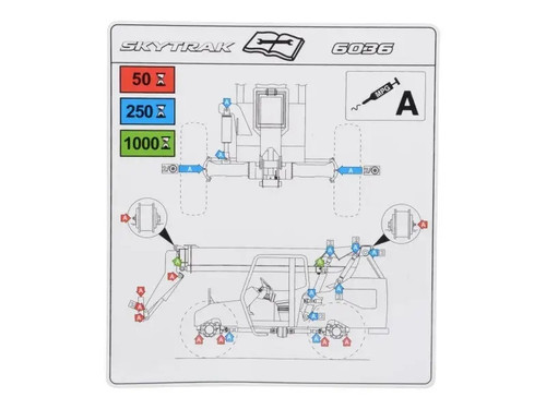 JLG Part # 1001191992 | DECAL,LUBRICATION CHART 6036, EA