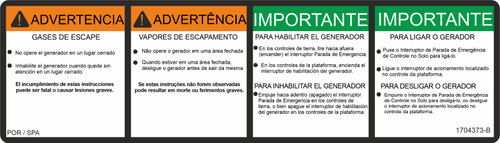 JLG Part # 1704373 | DECAL, GEN WARNING (POR,SPA), EA