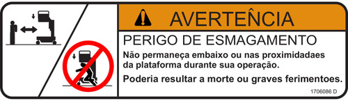 JLG Part # 1706086 | DECAL, CRUSHING HAZARD, EA