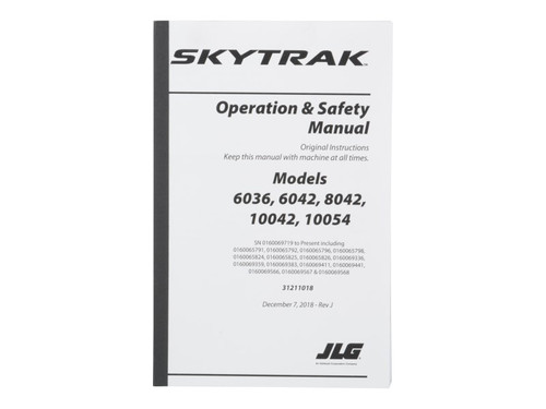 JLG Part # 31211018 | 6036/42,8042,10042/54 OPS MNL, EA