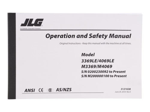 JLG Part # 3121638 | 33/4069LE GBL OP, EA
