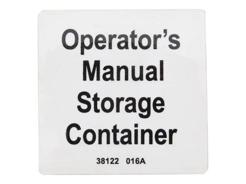 JLG Part # GN38122 | GN-DECAL,OM STORAGE, EA