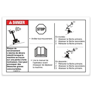 Genie Lift Part # 114397FRGT - DECAL,DANGER,TILT ALARM, EA